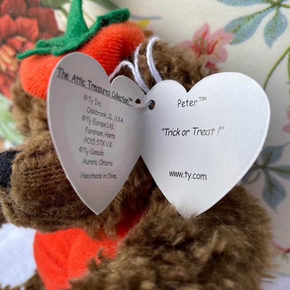 NWT TY Attic Treasures Esmeralda the Witchy Bear and Peter the Pumpkin Bear - Picture 3 of 5